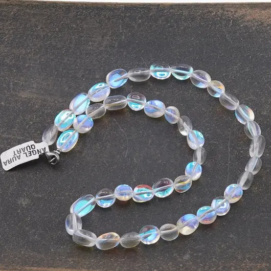 Colier pietre semipretioase Angel Aura Cuart oval neregulat, 8-14mm, imagine 2