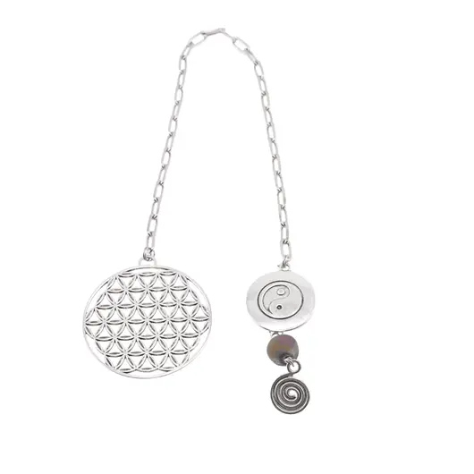 Semn de carte Floarea Vietii, Ying Yang, Cuart Titan Aura sfera 10mm