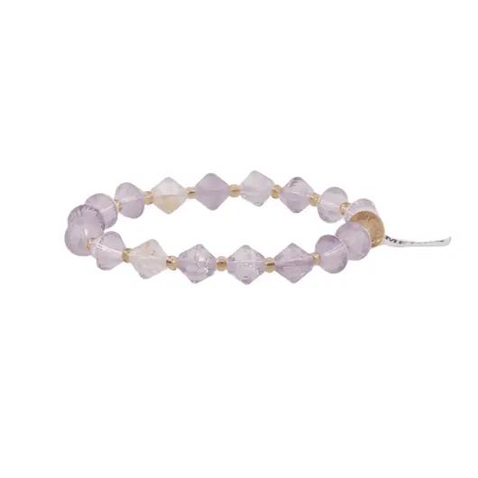 Bratara din cristale naturale Ametrin rombic, 8mm, imagine 2