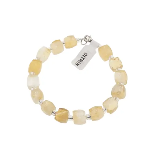 Bratara din cristale naturale Citrin cuburi fatetate, 8-9mm