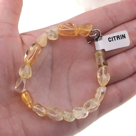 Bratara din cristale naturale Citrin neuniform 10-16mm, imagine 3