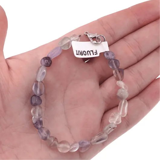 Bratara din cristale naturale Fluorit neuniform 6-10mm, imagine 4