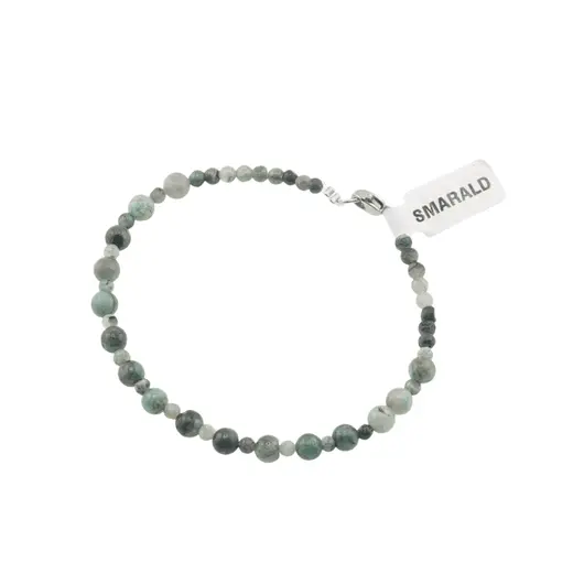 Bratara din cristale naturale Smarald sfere, 3-5mm