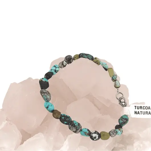 Bratara din cristale naturale Turcoaz natural neuniform, 5-11mm, imagine 3