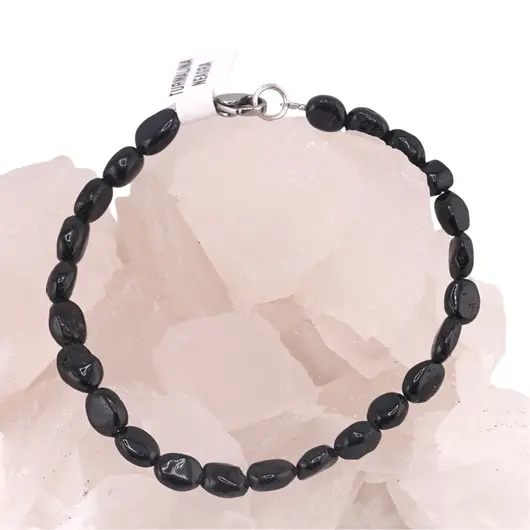 Bratara din cristale naturale Turmalina neagra neuniforma 5-7mm, imagine 3