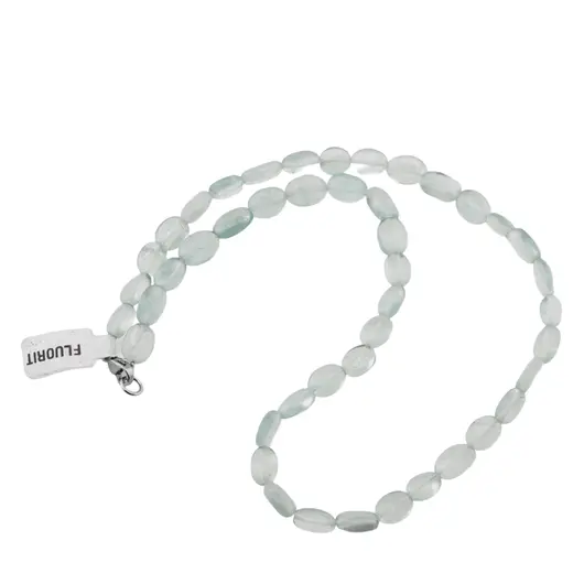 Colier cristale naturale Fluorit verde oval neregulat, 8-11mm