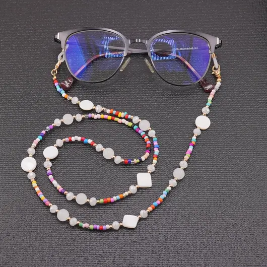 Colier / Snur pentru ochelari cu elemente din Sidef, multicolor - 75cm, imagine 2