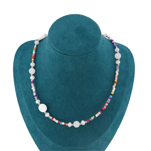 Colier / Snur pentru ochelari cu elemente din Sidef, multicolor - 75cm, imagine 3