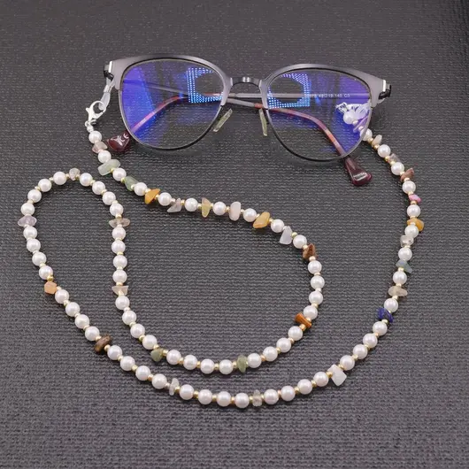 Colier / Snur pentru ochelari Perle si Mix Cristale, 6-14mm, imagine 3