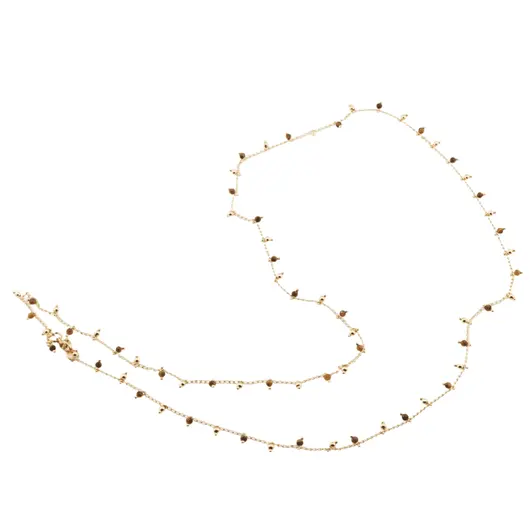 Lantisor pentru talie / Colier Ochi de tigru sfere fatetate, 80cm