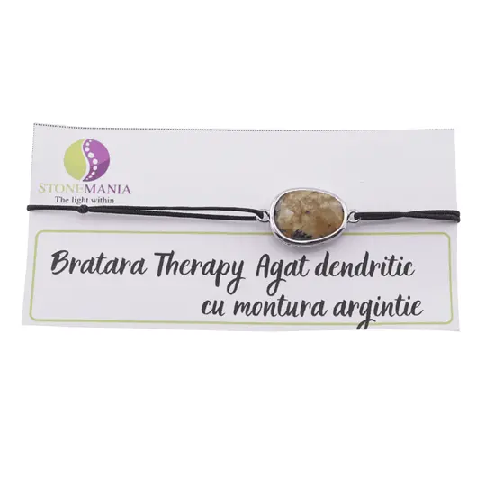 Bratara Therapy Agat dendritic oval cu montura argintie