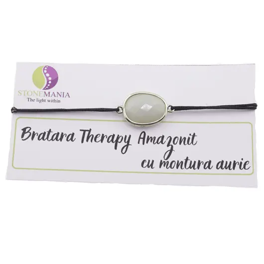 Bratara Therapy Amazonit oval cu montura aurie