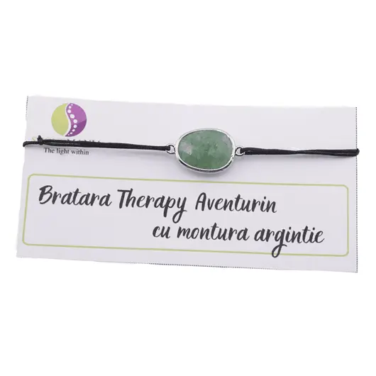 Bratara Therapy Aventurin oval cu montura argintie
