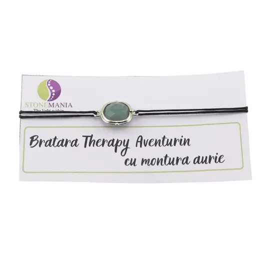 Bratara Therapy Aventurin patrat cu montura aurie