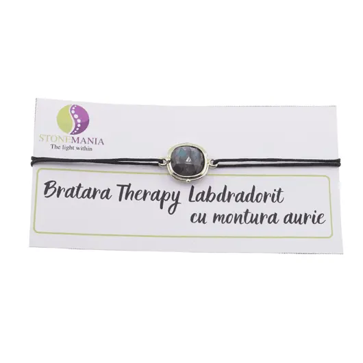 Bratara Therapy Labradorit patrat cu montura aurie