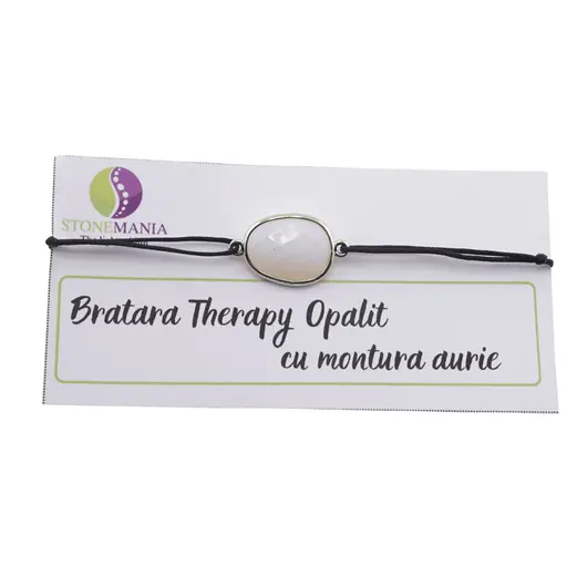 Bratara Therapy Opalit oval cu montura aurie