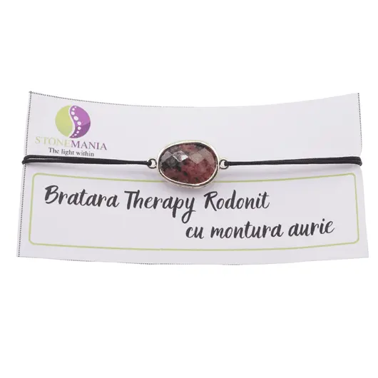 Bratara Therapy Rodonit oval cu montura aurie