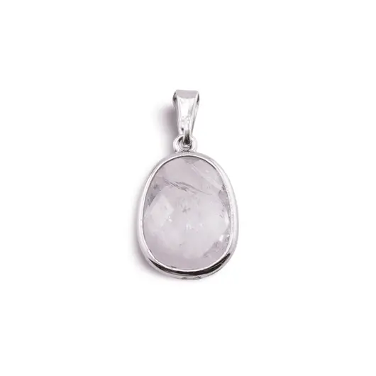 Pandantiv Ametist lavanda oval cu montura argintie, 20mm