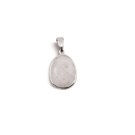 Pandantiv Piatra Lunii oval cu montura argintie, 20mm