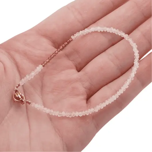 Bratara Granat Hessonit sfere fatetate si Piatra lunii discuri fatetate 2mm, model 2, imagine 3