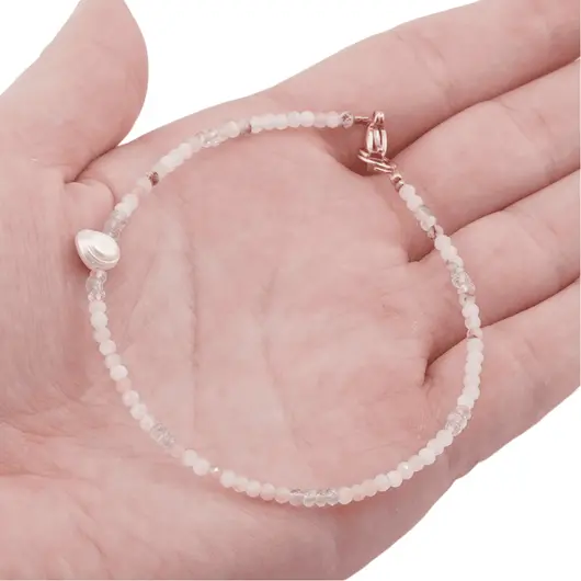 Bratara Opal dendritic, Acvamarin 2mm si Perla de cultura 6mm, imagine 3