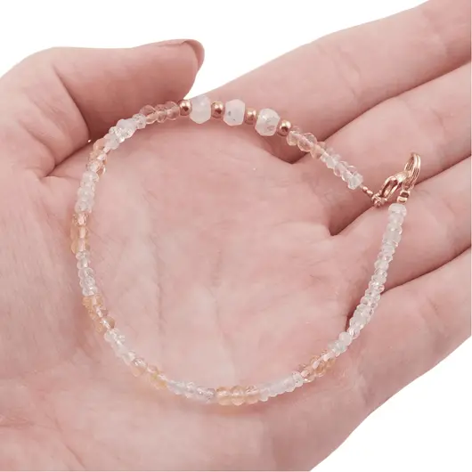 Bratara Piatra lunii, Citrin si Acvamarin discuri fatetate 2-4mm, imagine 3