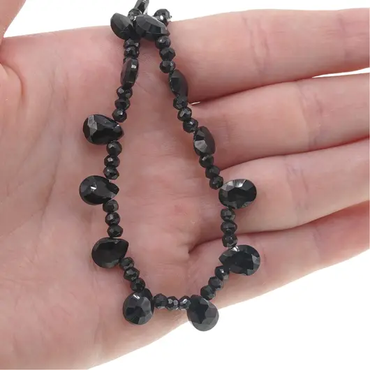 Colier Spinel briolete 8mm si Turmalina neagra discuri fatetate 3mm, imagine 5