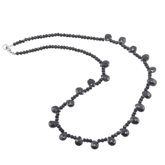 Colier Spinel briolete 8mm si Turmalina neagra discuri fatetate 3mm