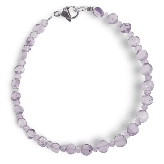 Bratara cristale naturale Ametist lavanda banuti 4mm si discuri fatetate 2mm