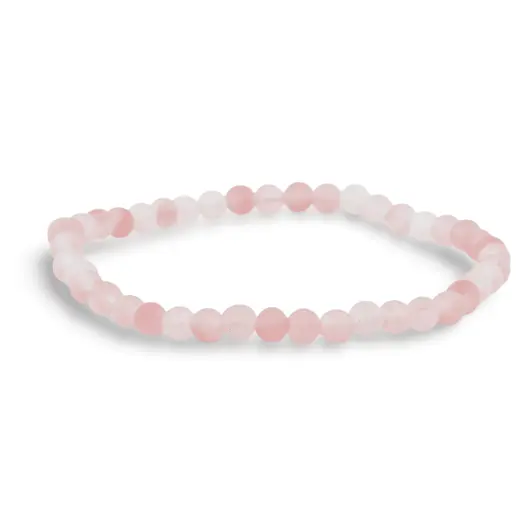 Bratara din Cuart Cherry 4mm, pe elastic, 19cm, sfere mate