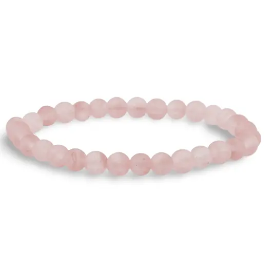 Bratara din Cuart Cherry 6mm, pe elastic, 19cm, sfere mate