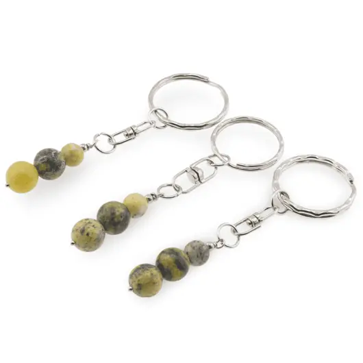 Breloc Jad olive trei sfere, 8-10mm, imagine 2
