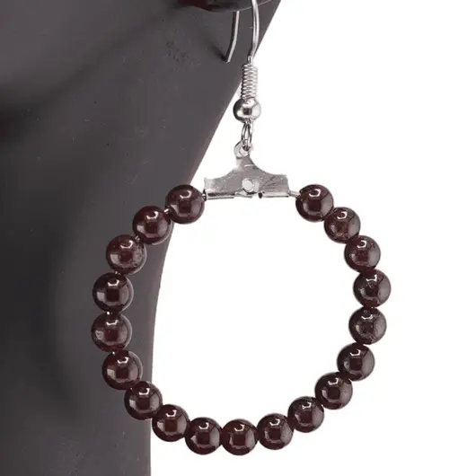 Cercei cu agatatoare rotunzi Granat sfere, 4mm, imagine 3