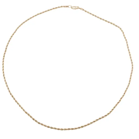 Lant din cupru placat cu aur galben 18k model funie