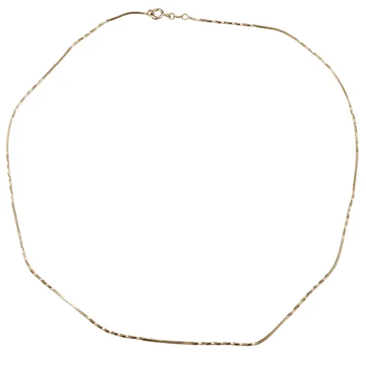 Lant din cupru placat cu aur galben 18k model Snake rasucit