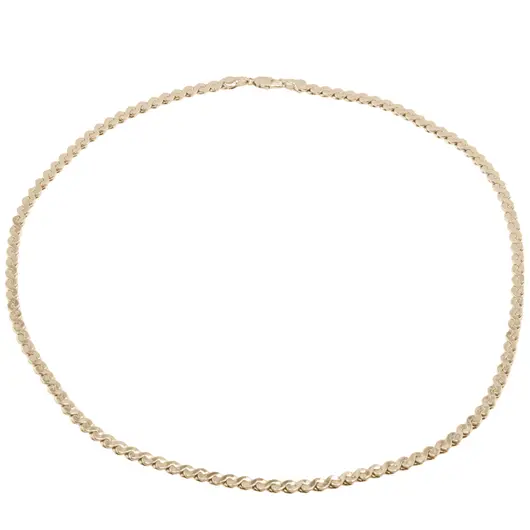 Lant din cupru placat cu aur galben 18k model zale impletite