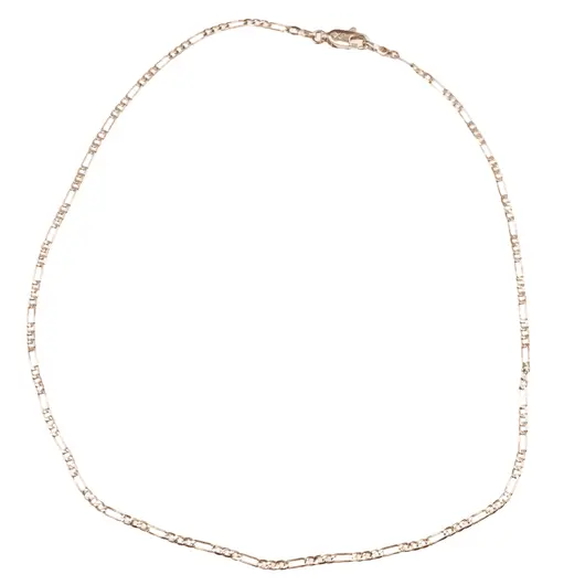 Lant din cupru placat cu aur roz 18k model Figaro plat, 33cm