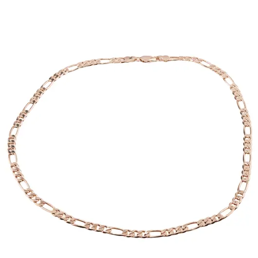 Lant din cupru placat cu aur roz 18k model Figaro plat