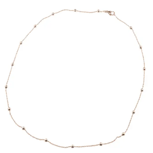 Lant din cupru placat cu aur roz 18k model Satelit cu bumbi, 4mm