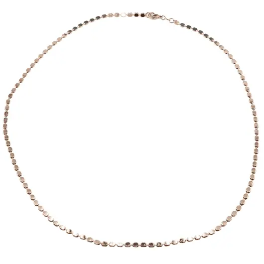 Lant din cupru placat cu aur roz 18k model sfere plate, 3mm