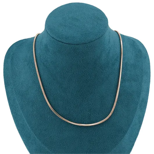 Lant din cupru placat cu aur roz 18k model Snake, 2mm, imagine 2