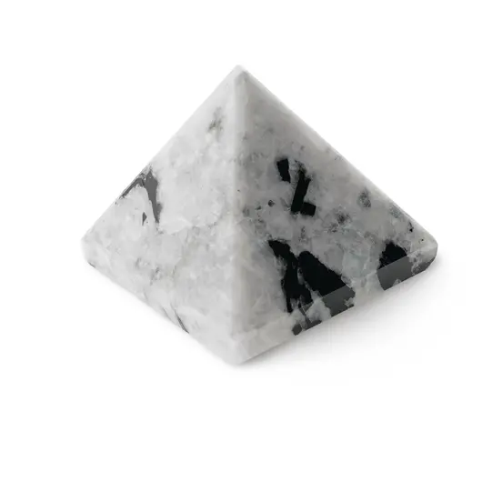Piramida cristal natural Piatra lunii cu Turmalina A+, 45-50mm