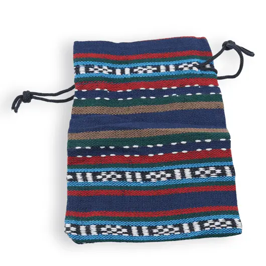 Saculet material textil multicolor cu model 11,5 x 9,5cm, imagine 2