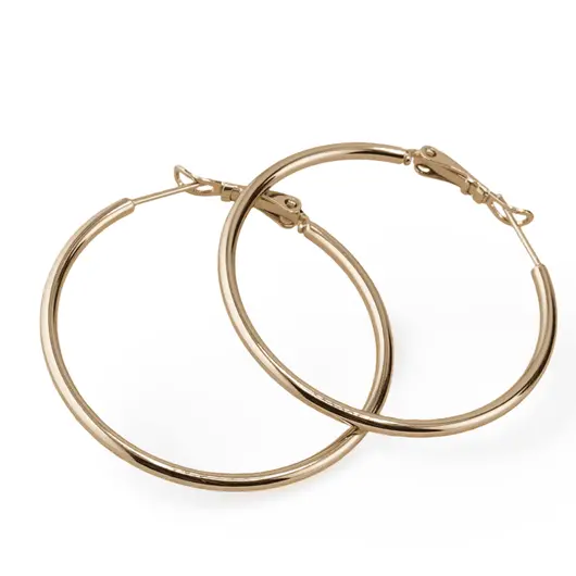 Cercei din cupru placat cu aur galben 18k rotunzi mici, 40mm, imagine 2