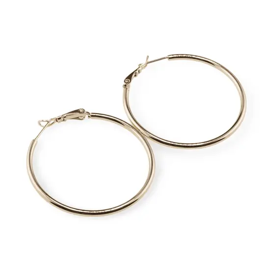 Cercei din cupru placat cu aur galben 18k rotunzi mici, 40mm