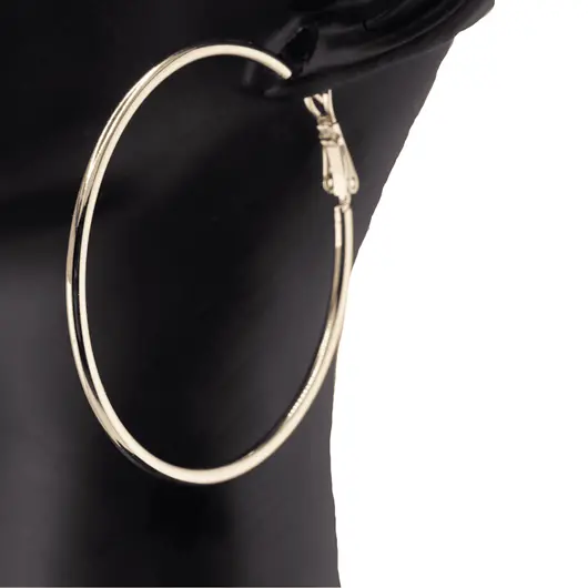 Cercei din cupru placat cu galben roz 18k rotunzi mari, 50mm, imagine 3
