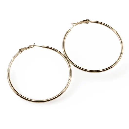 Cercei din cupru placat cu galben roz 18k rotunzi mari, 50mm