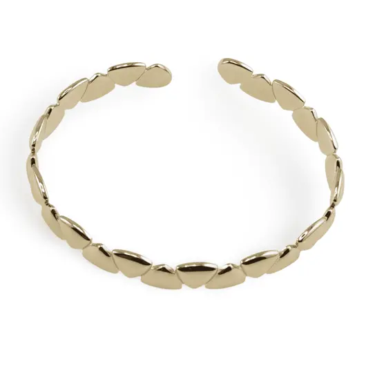 Bratara din cupru placat cu aur galben 18k fixa, model petale, imagine 2