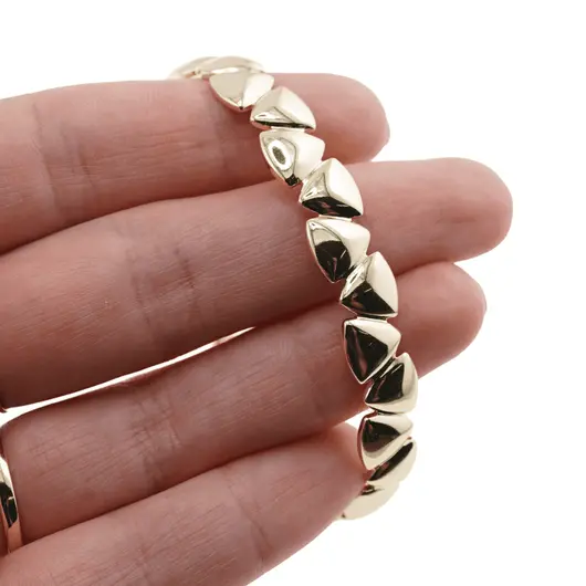 Bratara din cupru placat cu aur galben 18k fixa, model petale, imagine 4