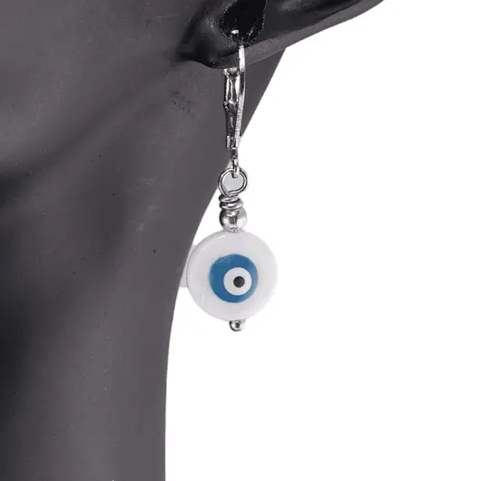 Cercei cu agatatoare Ochi protector din Sidef, imagine 3